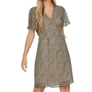 VERO MODA Kay Cheetah Print Wrap Minidress NWT Size small
